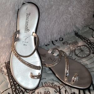 Toscanella silver rhinestone sandals